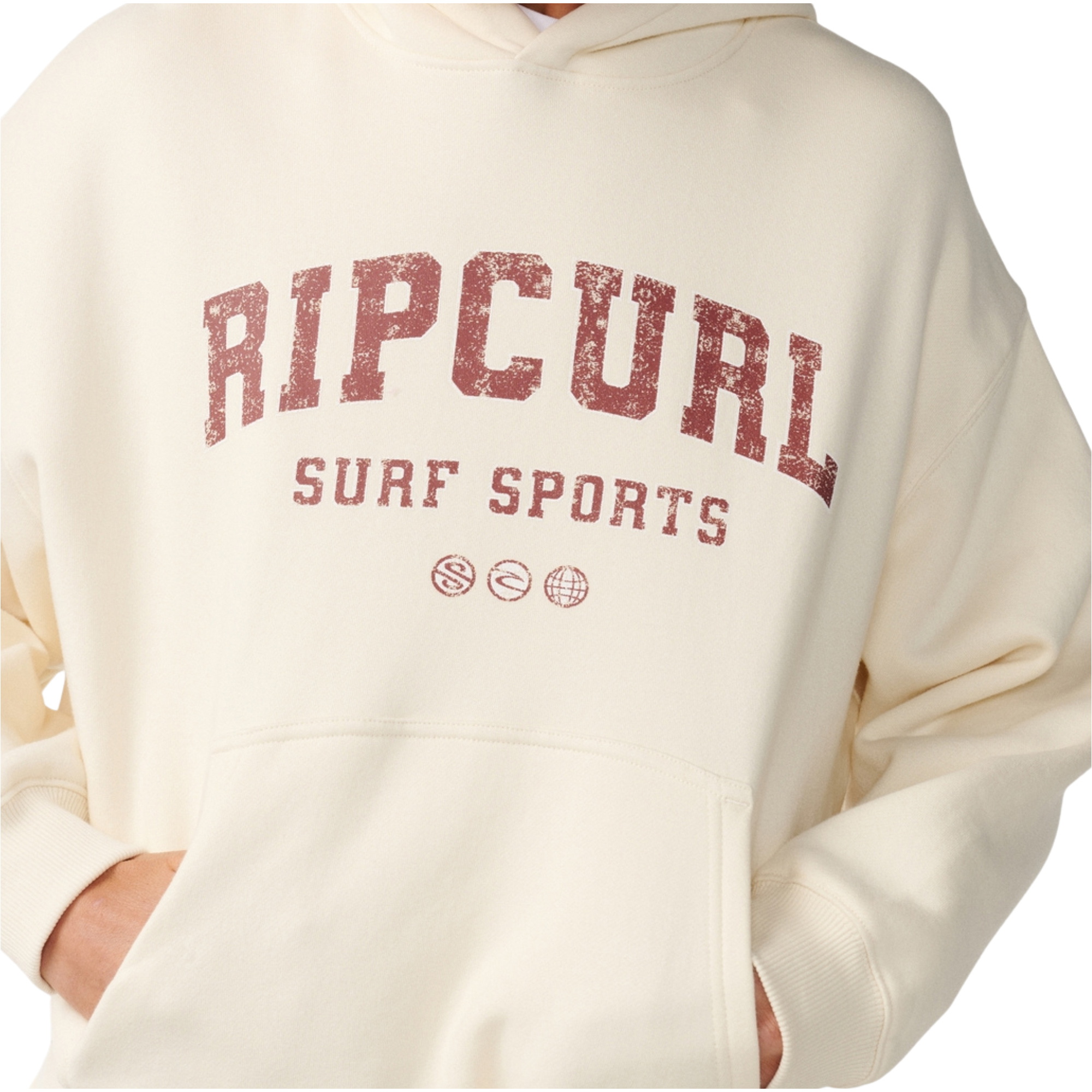2026 Rip Curl Womens Varsity Sports Hoodie 0DUWFL - Bone